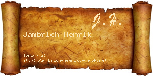 Jambrich Henrik névjegykártya